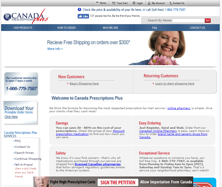 Canadaprescriptionsplus.com Main Page