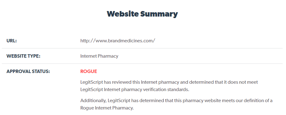Brandmedicines.com Website Summary