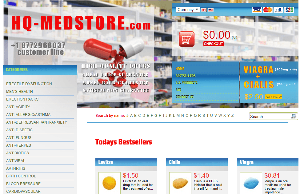 HQ-medstore.com Main Page