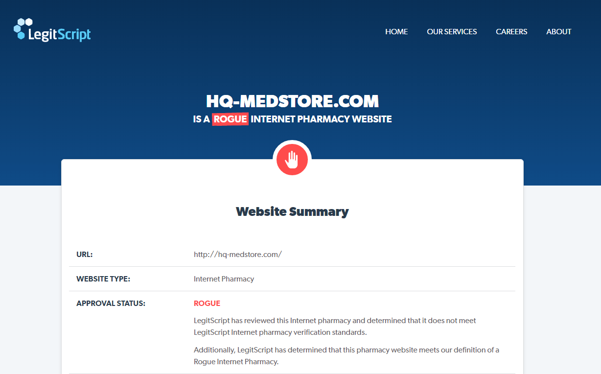 HQ-medstore.com Website Summary