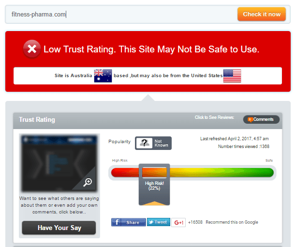 Fitness-pharma.com Trust Rating Fitness-pharma.com Trust Rating