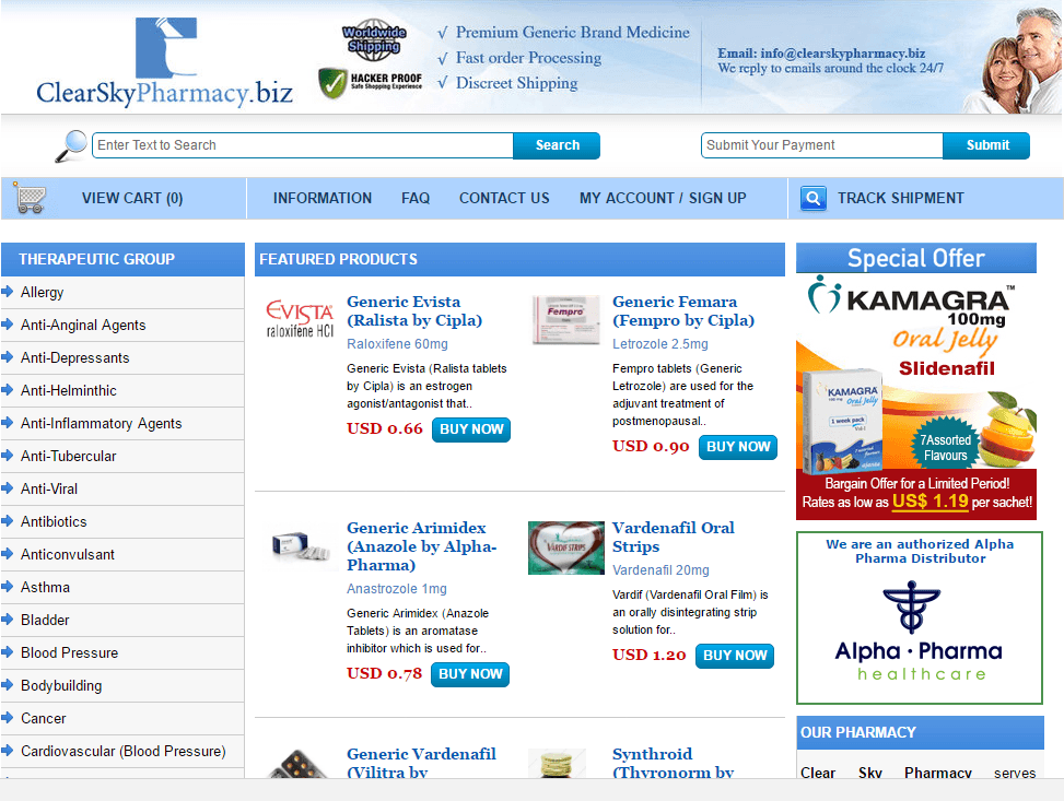 Clearskypharmacy.net Main Page