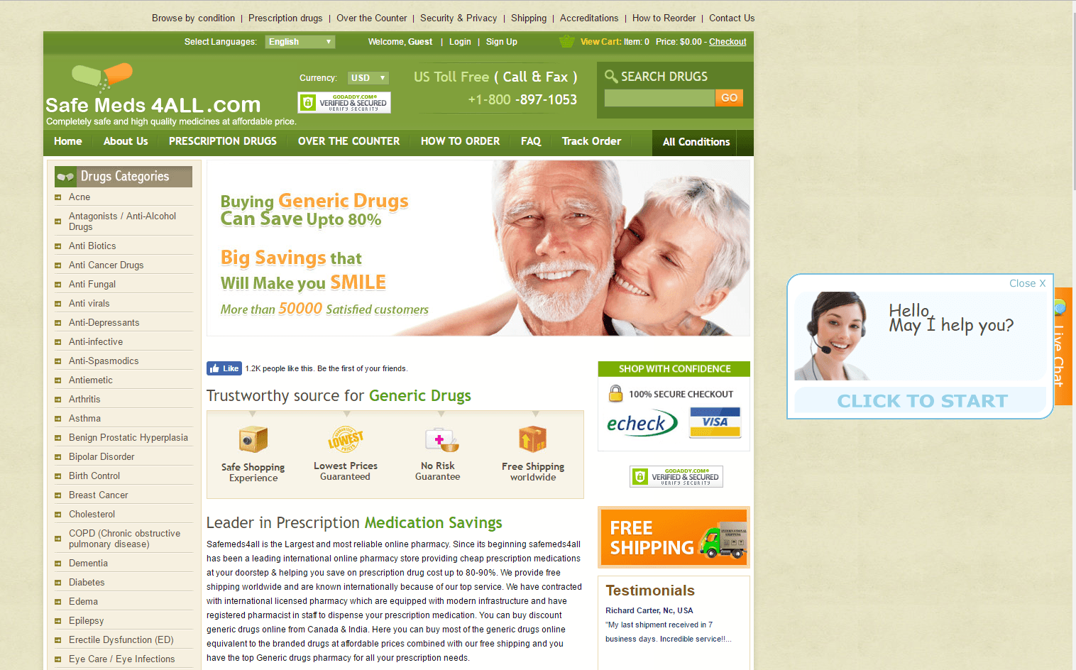 Safemeds4all.com Main Page