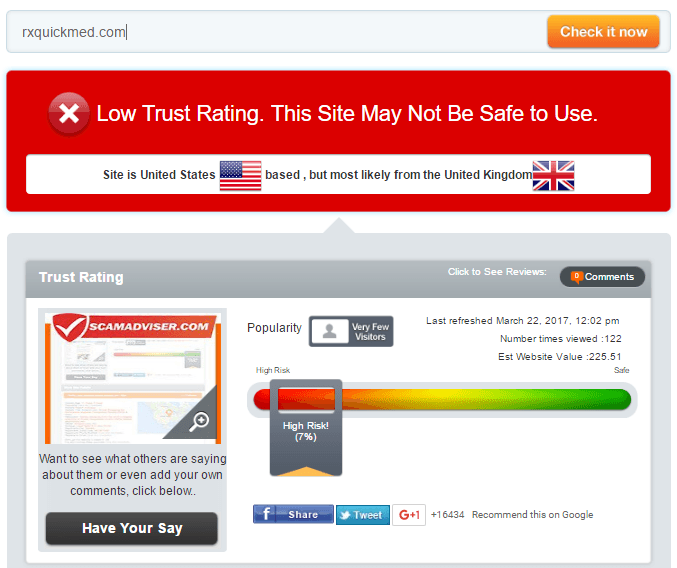 Rxquickmed.com Trust Rating Rxquickmed.com Trust Rating